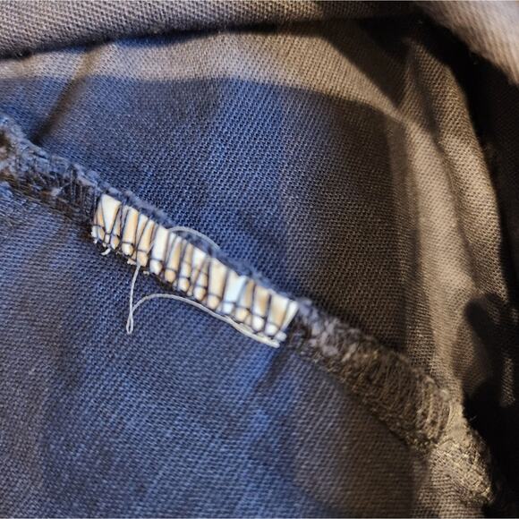 Blue Linen Pants Elasticized  Waist Pockets Pullon Pants Size L - Picture 11 of 11